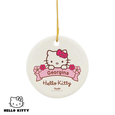 Personalised Hello Kitty Floral Round Decoration £9.99